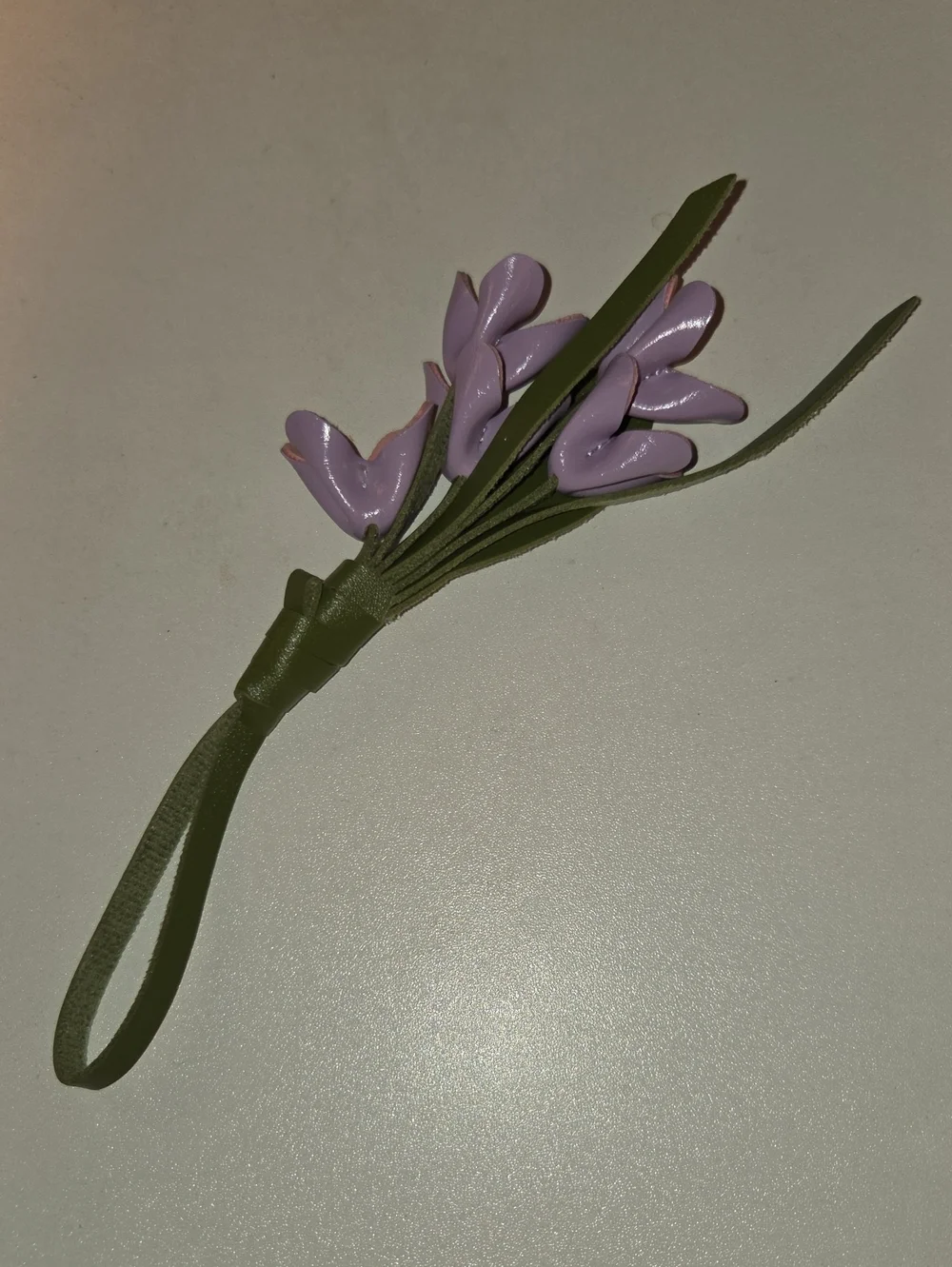 Lavender Floral Tassel Key & Card Holder - Olive Accent